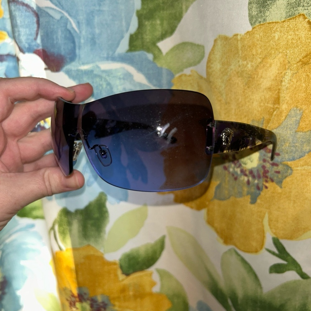 Versace Women's Purple to Blue Gradient Shield Sunglasses